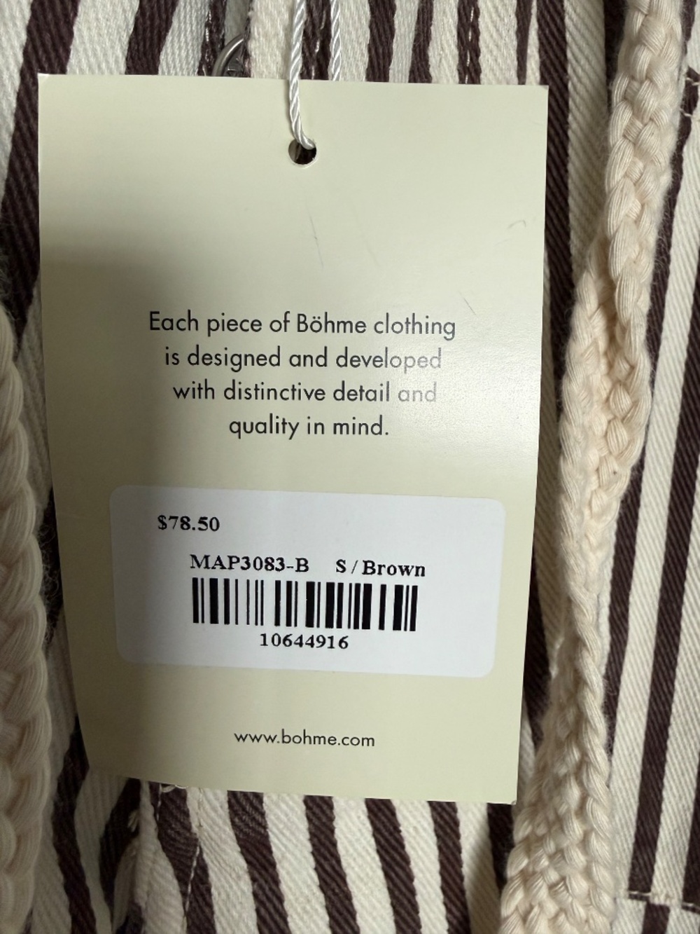 Bohme Jocelyn Barrel Jeans in Brown Stripe (Small) - Picture 3 of 7